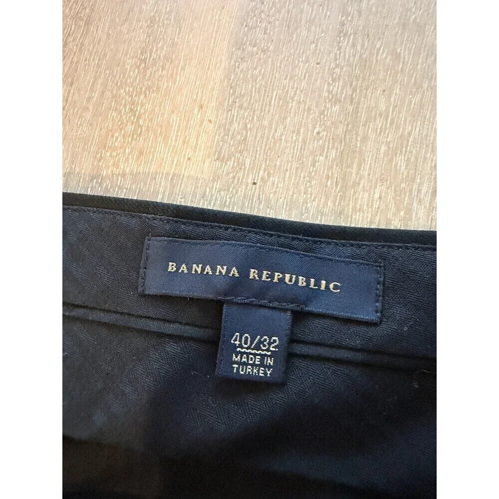 Banana Republic NWT Wool 2 Piece Modern Fit Black Suit 48L Jacket 40X32 Pants